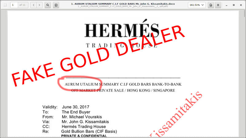 Hermes Trading House and fraudulent gold deals