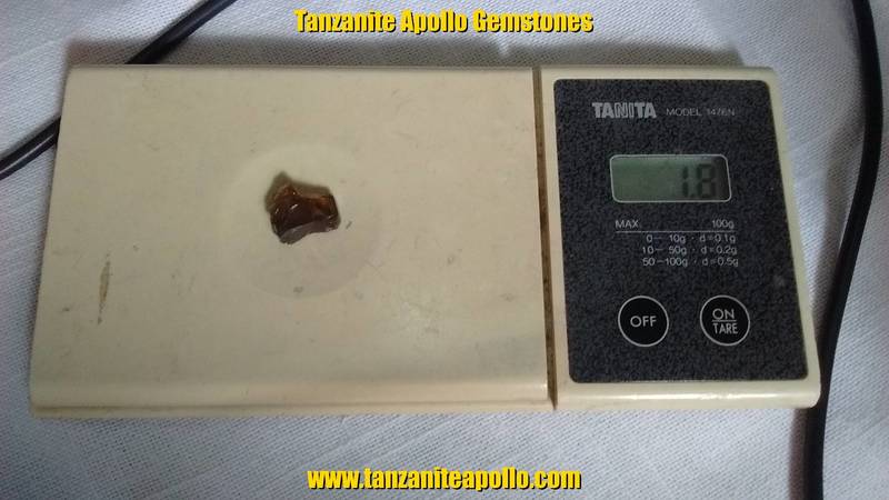 Brown rough Tanzanite of 1.8 grams or 9.0 carats