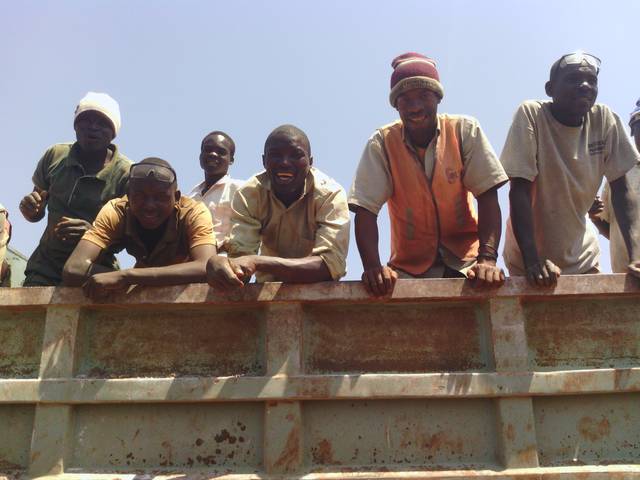 Miners on the mining site